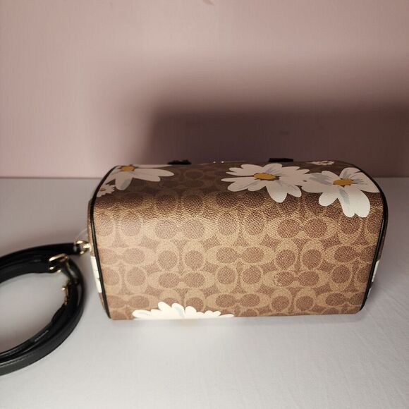 NWT Coach CZ590 Rowan Satchel Bag In Signature Canvas With Floral Print - Picture 6 of 6